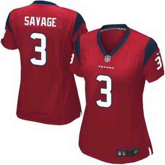 Nike Texans #3 Tom Savage Red Alternate Womens Stitched NFL Elite Jersey